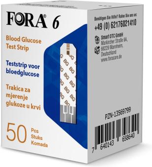 FORA 6 Blood Glucose Test Strips 50ST