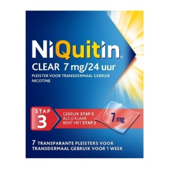 Niquitin Clear Stap 3 Nicotine 7mg/24uur Pleisters 7 stuks