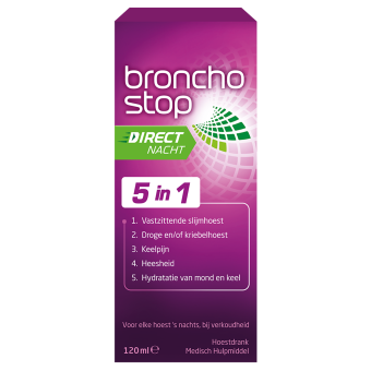 Bronchostop Direct Nacht 5-in-1 Hoestdrank 120ml