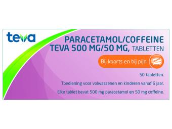 Teva Paracetamol coffeine tablet 500/50mg 50 stuks