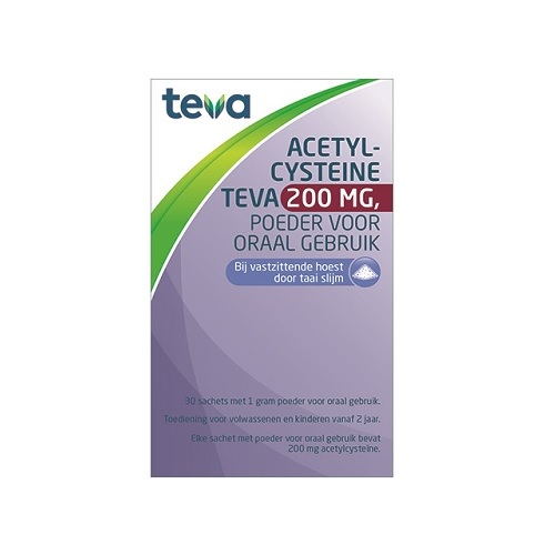Teva Acetylcysteine 200mg Sachets 30 stuks