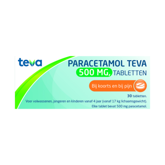 Teva Paracetamol tablet 500mg 30 stuks
