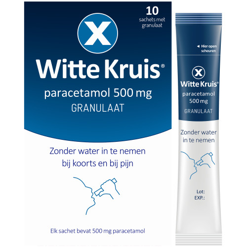 Witte Kruis Paracetamol 500mg Granulaat Sachets 10 stuks