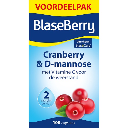 BlaseBerry Cranberry & D-mannose Vitamine C Capsules 100 stuks