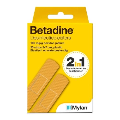 Betadine Desinfectiepleisters Elastisch Waterbestendig 2 cm x 7 cm 20 strips