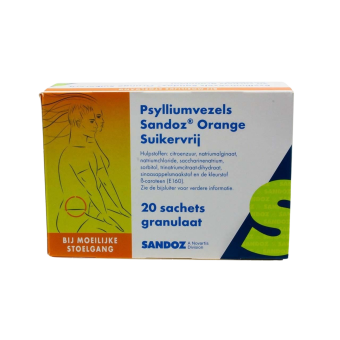 Sandoz Psylliumvezels Granulaat Suikervrij Sachets 20 stuks