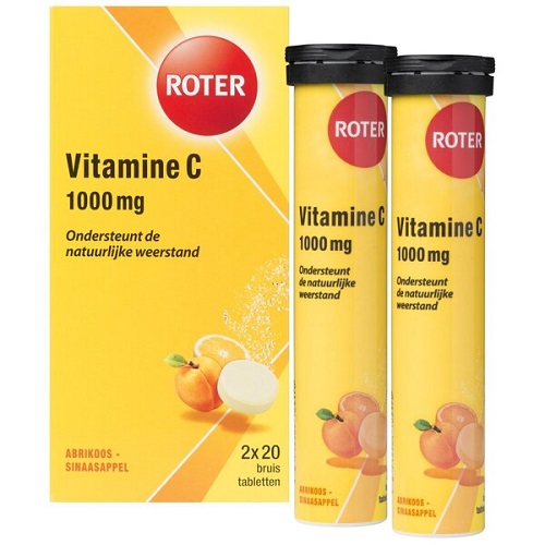 Roter Vitamine C 1000mg Sinaasappel & Abrikoos Bruistabletten 2x20 stuks