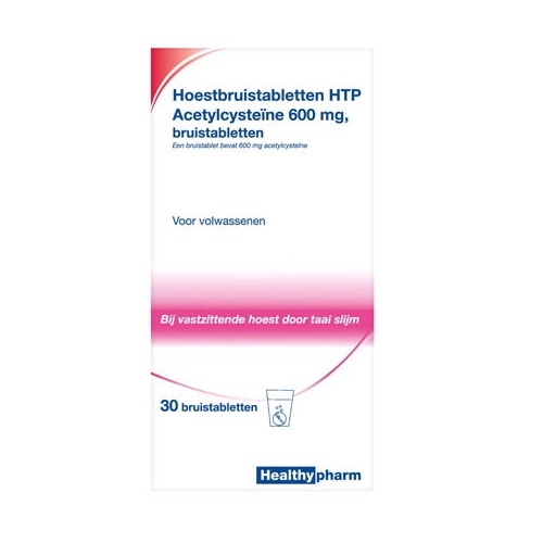 Healthypharm Acetylcysteïne 600mg Hoestbruistabletten 30 stuks