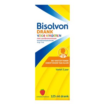 Bisolvon Hoestdrank Kind Aardbei Broomhexine HCl 4mg/5ml 125ml