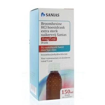 Sanias Broomhexine 8mg/5ml Suikervrije Hoestdrank 150ml