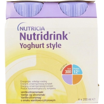 Nutridrink Yoghurt Style Drinkvoeding Vanille/Citroen Flesje 4 x 200 ml