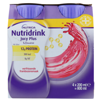 Nutridrink Jucy Plus Verfrissende Framboos 4X200ml