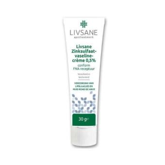 Livsane Livsane Zinksulfaatvaselinecrème 0,5% Conform FNA receptuur 30 gram