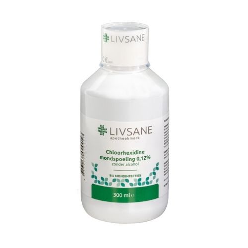 Livsane Chloorhexidine mondspoeling 0,12% zonder alcohol 300 ml
