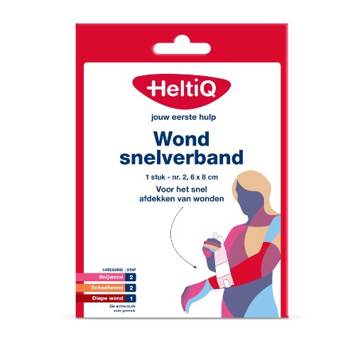 HeltiQ Wondsnelverband nr. 2, 6 x 8 cm, 1 karton 1 stuk