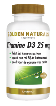 Golden Naturals Vitamine D3 25mcg 120 capsules