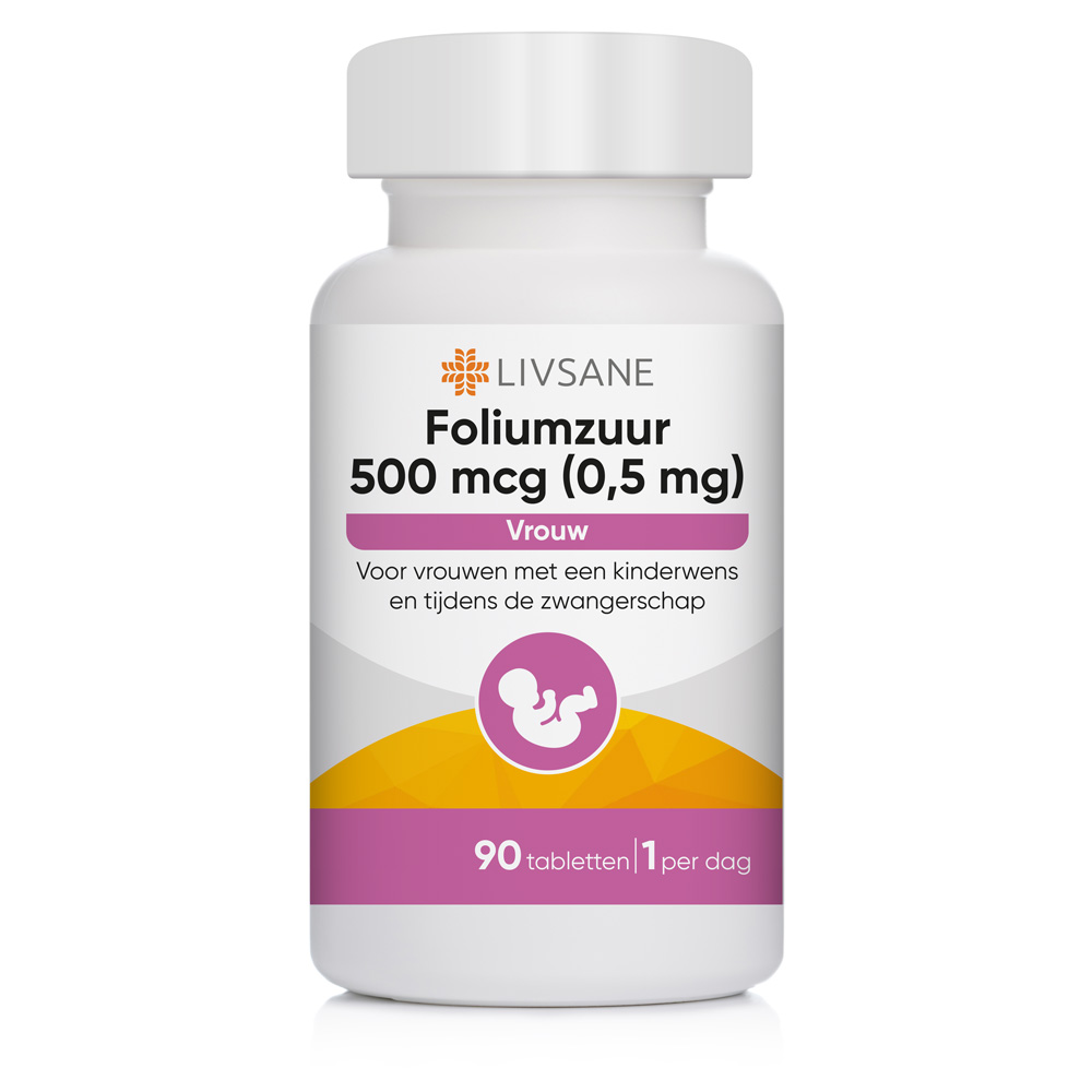 Livsane Foliumzuur 500mcg 90 stuks