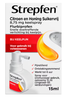 Strepfen Keelspray Citroen & Honing Suikervrij 15ml