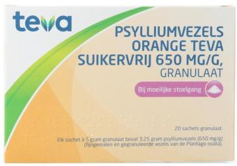 Teva Psylliumvezels Granulaat Orange Suikervrij 3,25G 20 sachets