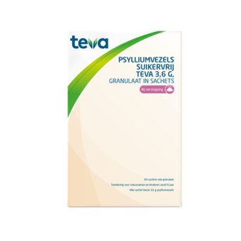 Teva Psylliumvezels Granulaat Suikervrij 3,6G 60 sachets