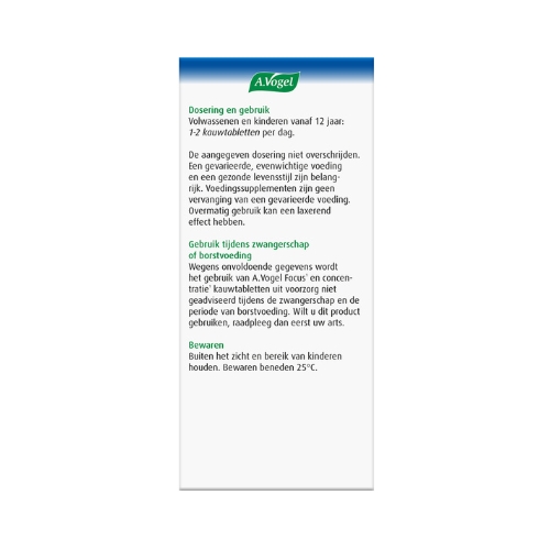 A.Vogel Focus en Concentratie Kauwtabletten 28 stuks