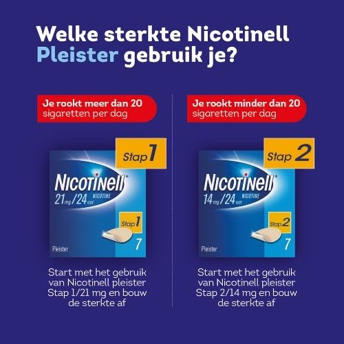 Nicotinell Stap 1 Nicotine 21mg/24uur Pleisters 7 stuks