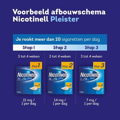 Nicotinell Stap 1 Nicotine 21mg/24uur Pleisters 7 stuks